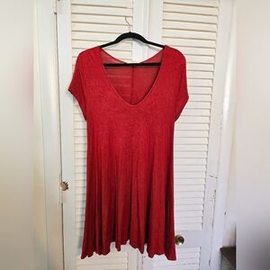 L Rolla Coster Tomato Red Casual Midi Dress